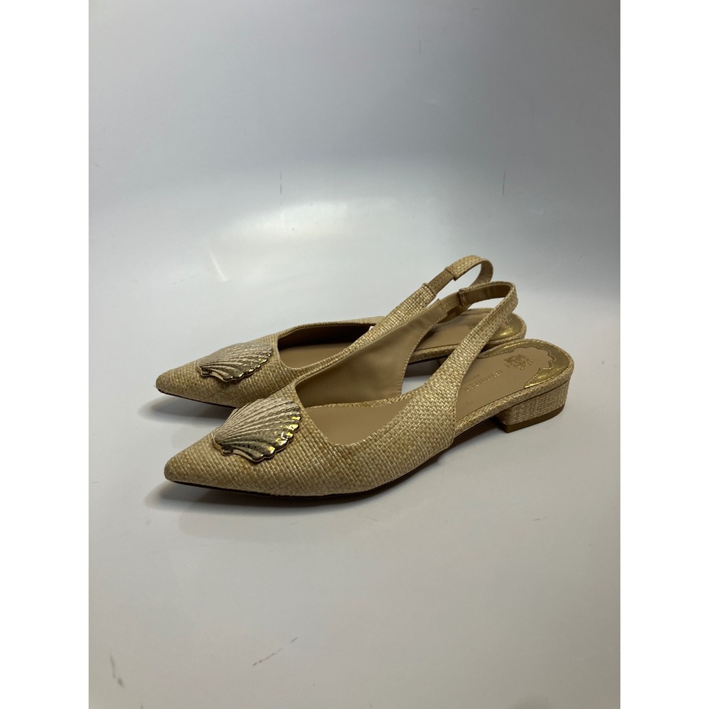 Jennifer‎ Sumko Antonio Melani Slingback Flats Womens 6M Tan Excellent Shell